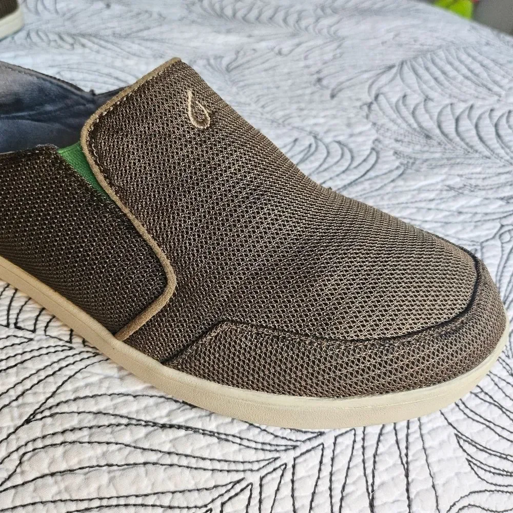 EUC Olukai Nohea Mesh Mustang Brown Slip on Men 9.5